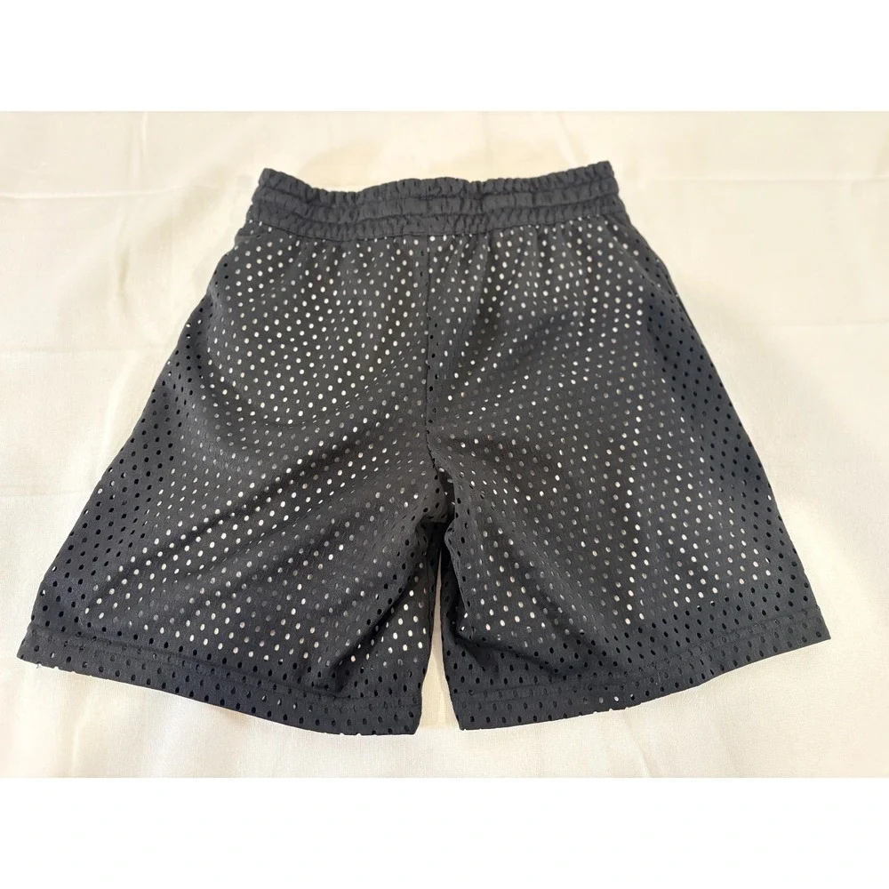 Nike Athletic Mesh Shorts Spandex Lining Black White DRI-FIT Youth Size Medium M